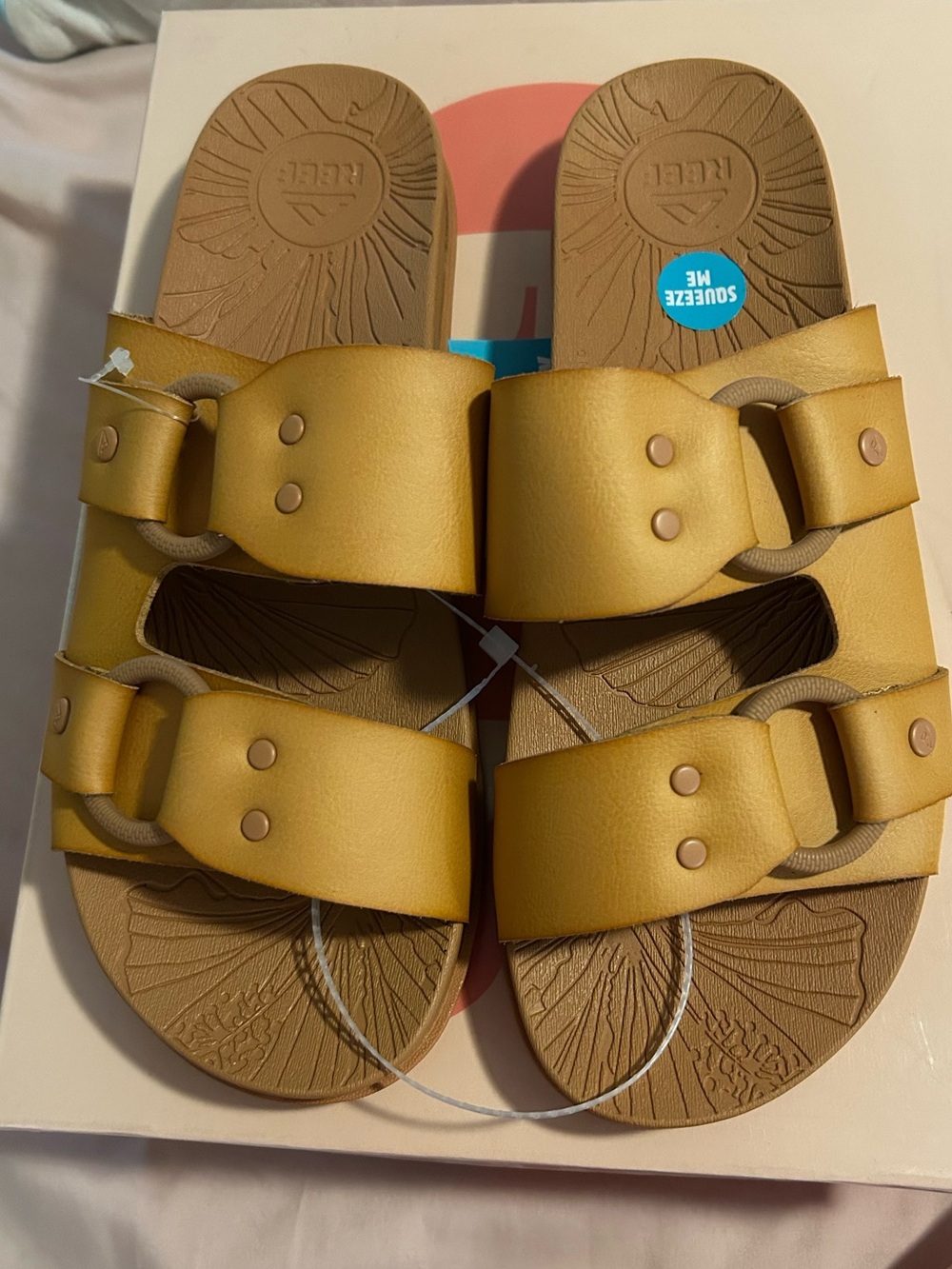 Reef Women's Yellow Double-Buckle Slide Sandals